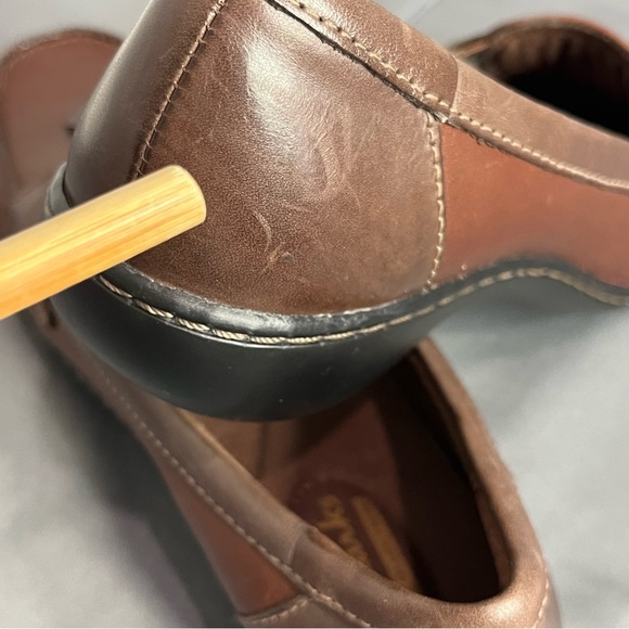 Clarks Ashland Bubble Loafers Slip On Comfort Brown Leather Women 6W Wide Petite - Picture 10 of 13